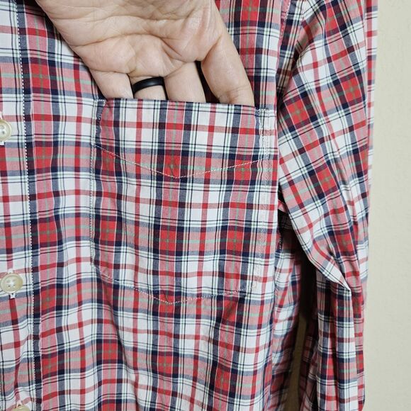 J.CREW Tartan Cotton Button Down Shirt Womens Size Small Plaid Red Long Sleeve - Picture 5 of 10